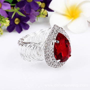 Silver Rhinestone Bangle Crystal Heart Personalized Bracelet